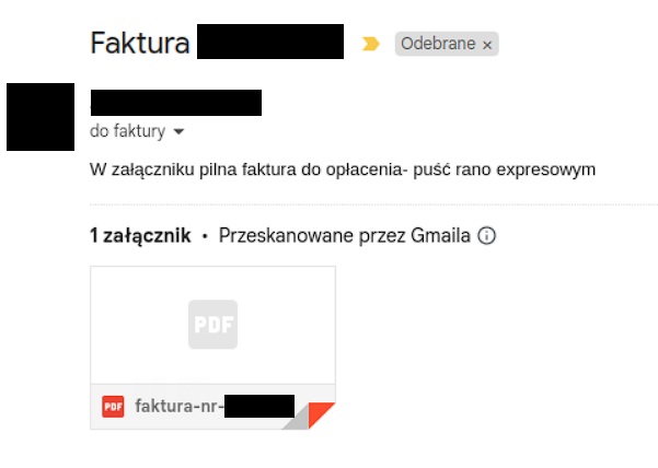 faktura phishing